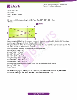 Selina Solutions Class 9 Concise Maths Chapter 13 Pythagoras Theorem  -Download Free PDF