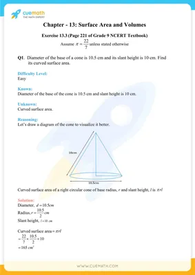 NCERT Solutions for Class 9 Maths Chapter 13 – Surface Areas and Volumes –  MathonGo