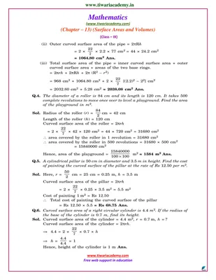 NCERT Solutions for Class 9 Maths Chapter 13 Surface Areas and Volumes  Exercise 13.2