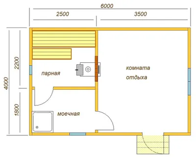 Баня 6 на 4 с выпуском крыши