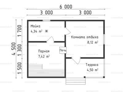 Баня из бруса 6 на 4 с террасой и мансардой (Б-18) под ключ: проекты и цены  — купить в Калуге