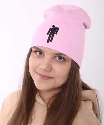 Подросковая демисезонная шапка Billie Eilish розовая
