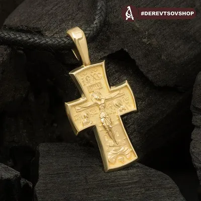 Купить золотой крест мужской «Архангел Михаил» (желтое золото) (арт.  KRZ0102) ✓ Есть видеообзор | Доставка по Москве и России ✈