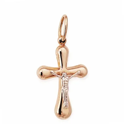 Купить большой нательный крест «Андрей первозванный» из серебра и золота