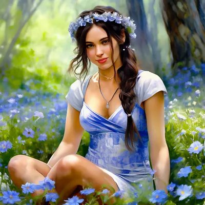 красивая брюнетка в платье с цветами ходит по цветущему саду весной  Стоковое Фото - изображение насчитывающей волосы, портрет: 218903966
