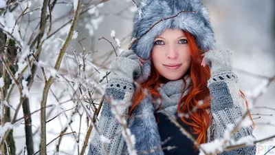 Картинки зима и девушки (56 фото)
