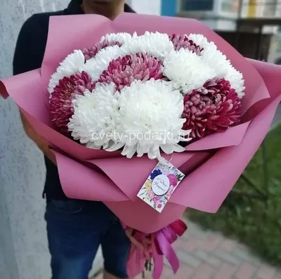 19 розовых кустовых хризантем в букете за 7 090 руб. | Бесплатная доставка  цветов по Москве