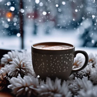 Утро кофе зима - 77 фото