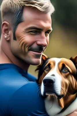 Фото человека с собакой фотографии