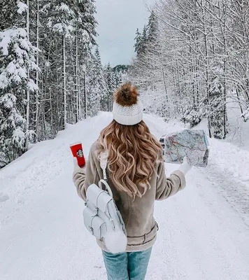 Фото девушек на природе зимой