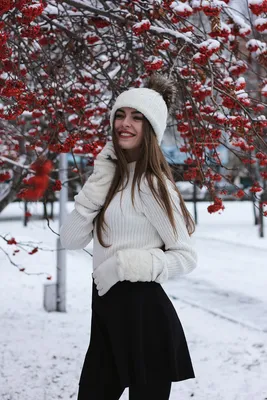 Женские позы для фотосессии на улице зимой (30 фото) - shutniks.com