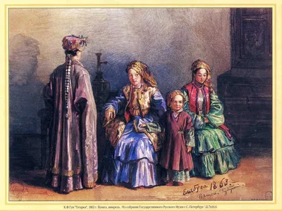 Девушки татарки на фоне излучины» — создано в Шедевруме
