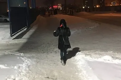 Зимний парк вечер, девушка идет …» — создано в Шедевруме
