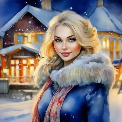 Девушка в зимнем лесу - 68 фото