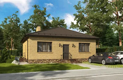 Проект \"ЯНТАРЬ\" 120 м2 бюджетного дома из коричневого и жёлтого кирпича с 3  спальнями - купить с доставкой по выгодным ценам в интернет-магазине OZON  (1042037543)
