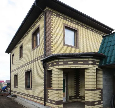 Одноэтажный дом из коричневого кирпича - 64 фото