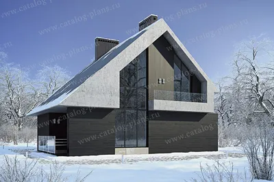 Rg5333 - Проект одноэтажного дома с подвалом, террасой и мансардой в  Хабаровске