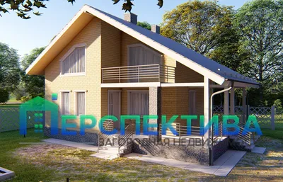 Проект кирпичного дома с мансардой № 59-97KL в скандинавском стиле |  каталог Проекты коттеджей