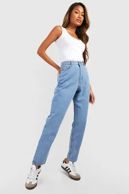 High Waisted Mom Jeans | boohoo