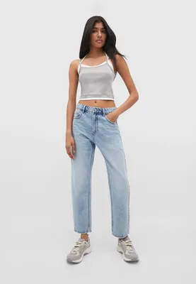 Mid-rise mom jeans - Women's fashion | Stradivarius United States