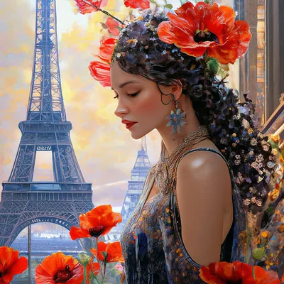 Картина \"Париж весной. Фото с Эйфелевой башней\" | Интернет-магазин картин  \"АртФактор\"