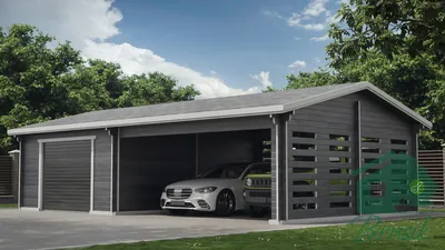 Проект с гаражом, навесом и подсобным помещением D444 | Каталог проектов  Домамо