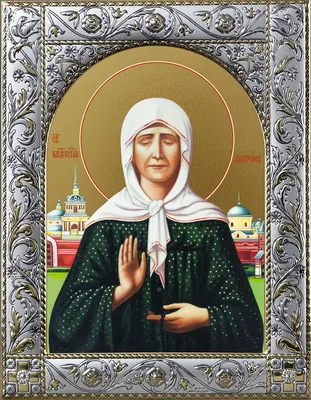Икона Матроны Московской освященная на мощах (оргалит) – Дивеевские товары