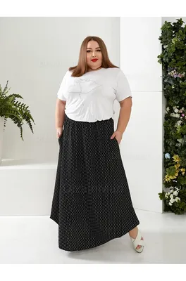 Купить длинную юбку 3523-1 для полных женщин большого размера