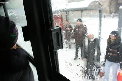 Фото из автобуса зимой фотографии