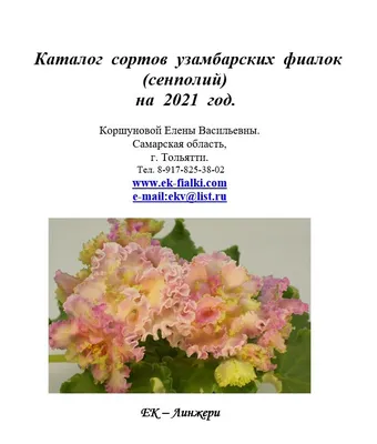 Каталог Новых фиалок