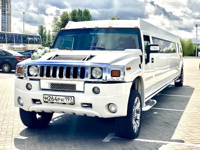 Аренда лимузина Hummer H2 Белый (В полный рост) на свадьбу, прокат лимузина  Hummer H2 Белый (В полный рост)