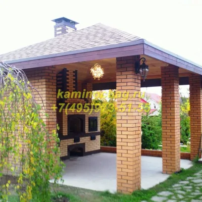 Беседка из кирпича с задней стенкой | Outdoor structures, Gazebo, Outdoor