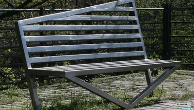 Скамейка из металла и дерева «Скандинавия» | ILUM.PRO