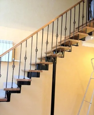 Отделка лестницы дубом - цены, облицовка металлокаркаса лестницы