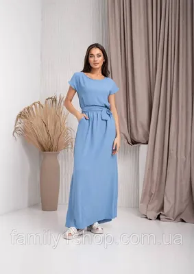 Длинное летнее платье в пол, летний однотонный легкий молодежный длинный  сарафан голубого цвета .: продажа, цена в Хмельницком. Женские платья от  \"Familyshop\" - 1204647936