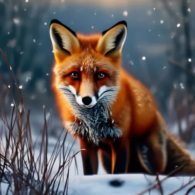 Красивая и здоровая дикая лисица лисицы Red Fox зимой Стоковое Фото -  изображение насчитывающей ферма, звероловство: 213268722