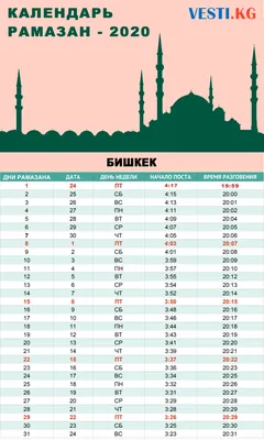 График на Рамадан 2023