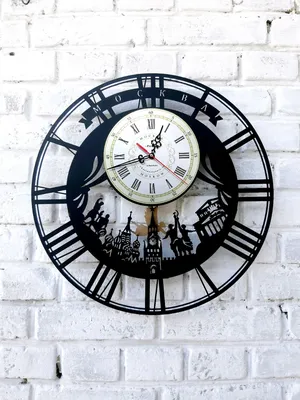 Часы настенные интерьерные Москва черные (белые стрелки черный корпус) 30,5  см / DOMOZON - купить по низкой цене в интернет-магазине OZON (692824040)
