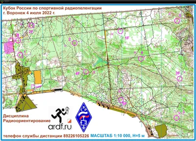 Карта Кубок РФ ARDF, район - Воронеж, из архива карт спортивного  ориентирования Вячеслав Осипов