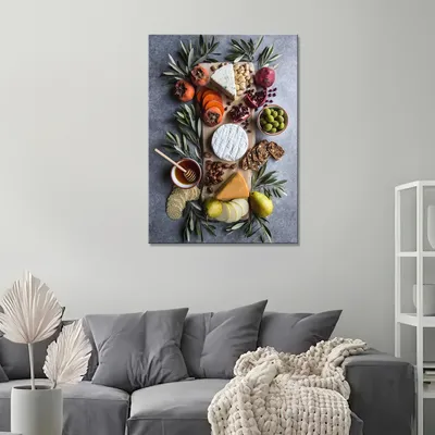 Картина на холсте для интерьера - \"Сыр и фрукты 30х40\" - купить по низкой  цене в интернет-магазине OZON (793252350)