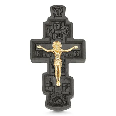 Деревянный крест на шнуре с золотым распятием — купить по цене 127 200 ₽ |  Ювелирный дом Заварин