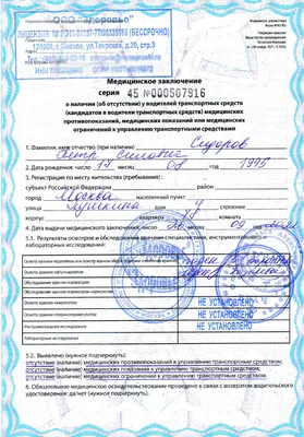 Водительская медкомиссия в СПб с наркологом и психиатром для замены или  получения прав - цена водительской справки