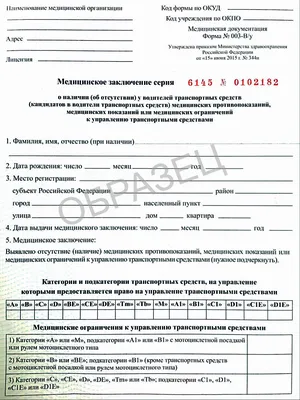 Водительская медицинская справка (для ГИБДД) в Симферополе - МедКом Крым