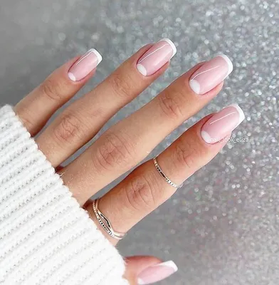 2020 Белый френч на ногтях 300 фото новинок дизайна ногтей | Manicure,  Nails, Trendy nails