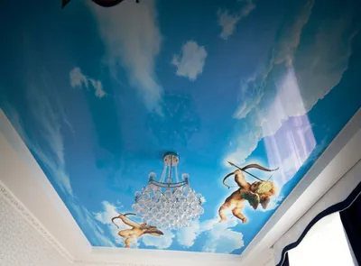 Натяжной потолок с фотопечатью в спальню ⋆ Проекты Potolki5.by