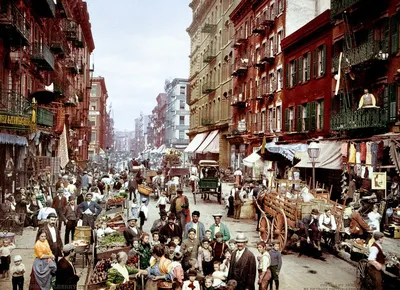 Сочно, как в «Бандах Нью-Йорка». Фото мегаполиса 1900-х в цвете