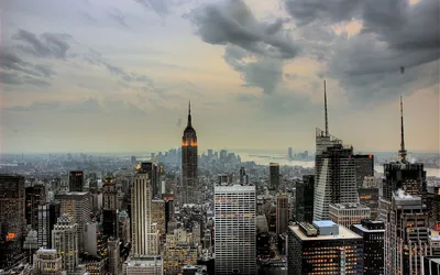 Обои на рабочий стол New York / Нью-Йорк панорама, обои для рабочего стола,  скачать обои, обои бесплатно