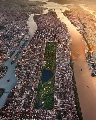 Нью-Йорк с высоты птичьего полёта | Пикабу