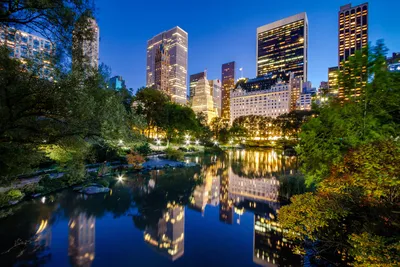 Обои Central Park, New York City Города Нью-Йорк (США), обои для рабочего  стола, фотографии central, park, new, york, city, города, нью, йорк, сша,  ночной, город, здания, отражение, река, манхэттен, центральный, парк,  manhattan