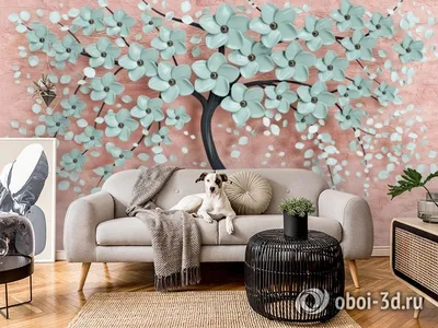 3D Фотообои «Объемное цветущее дерево» - купить в Москве, цена в  Интернет-магазине Обои 3D